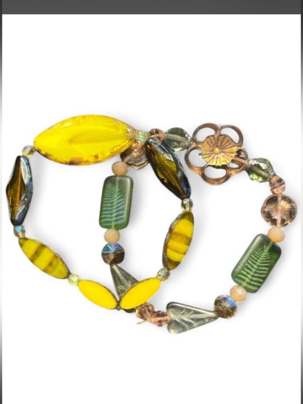 Artisan Glass Beaded Elastic  Bracelets